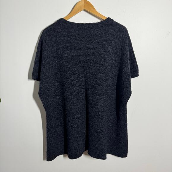 Alashan Sweater Women L/XL Gray Oversized Superwash Merino Wool Cashmere Minimal - Picture 2 of 7